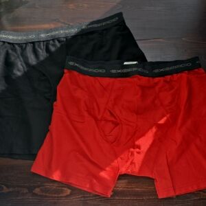 ​ExOfficio Men's Give-N-Go Boxer Brief Set - Size Small - Red & Black